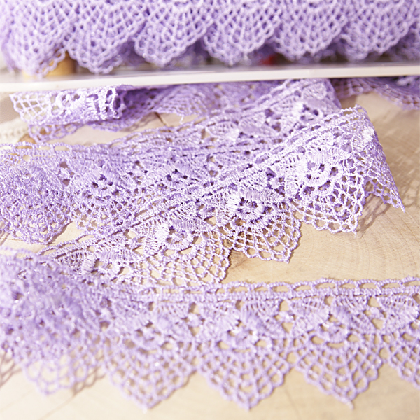 Кружево гипюрное 4 см "Раковина", цвет сиреневый