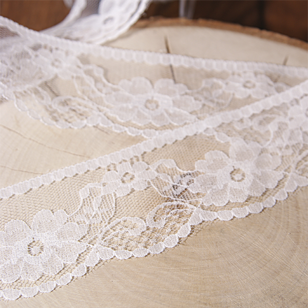 Кружево нейлоновое 4,5 см, цвет белый (069682)