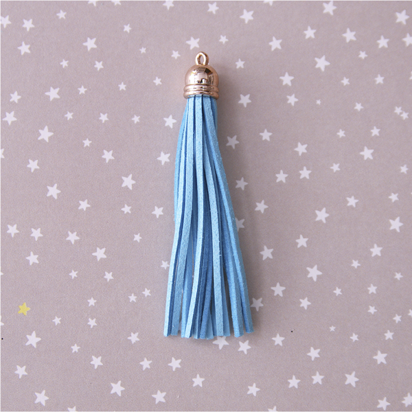 Кисточка замшевая длинная, цвет яркий голубой (543)