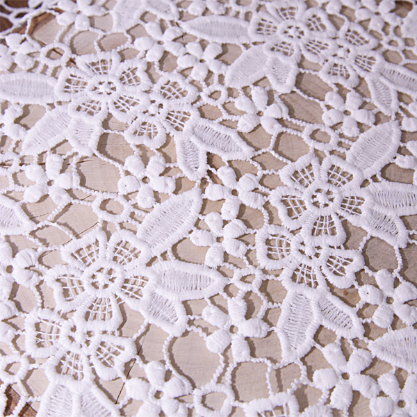 Гипюр ажурный 30 х 30см "Цветочки", цвет молочный белый