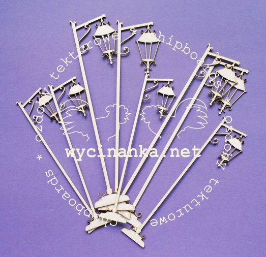 Вырубные элементы из чипборда "Фонари -стойки" (195)