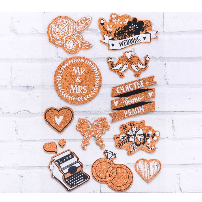 Наклейки пробковые Артузор "Mr&Mrs"