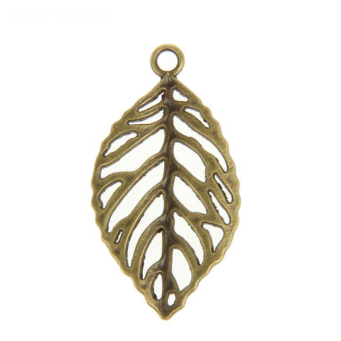 Подвеска "Лист". Цвет античный бронзовый (552)