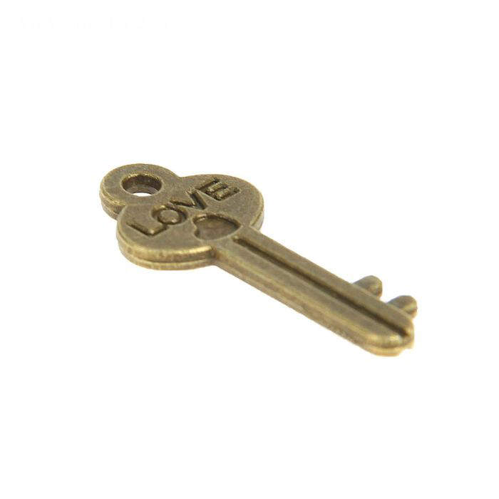Подвеска "Ключик Love". Цвет античный бронзовый (555)