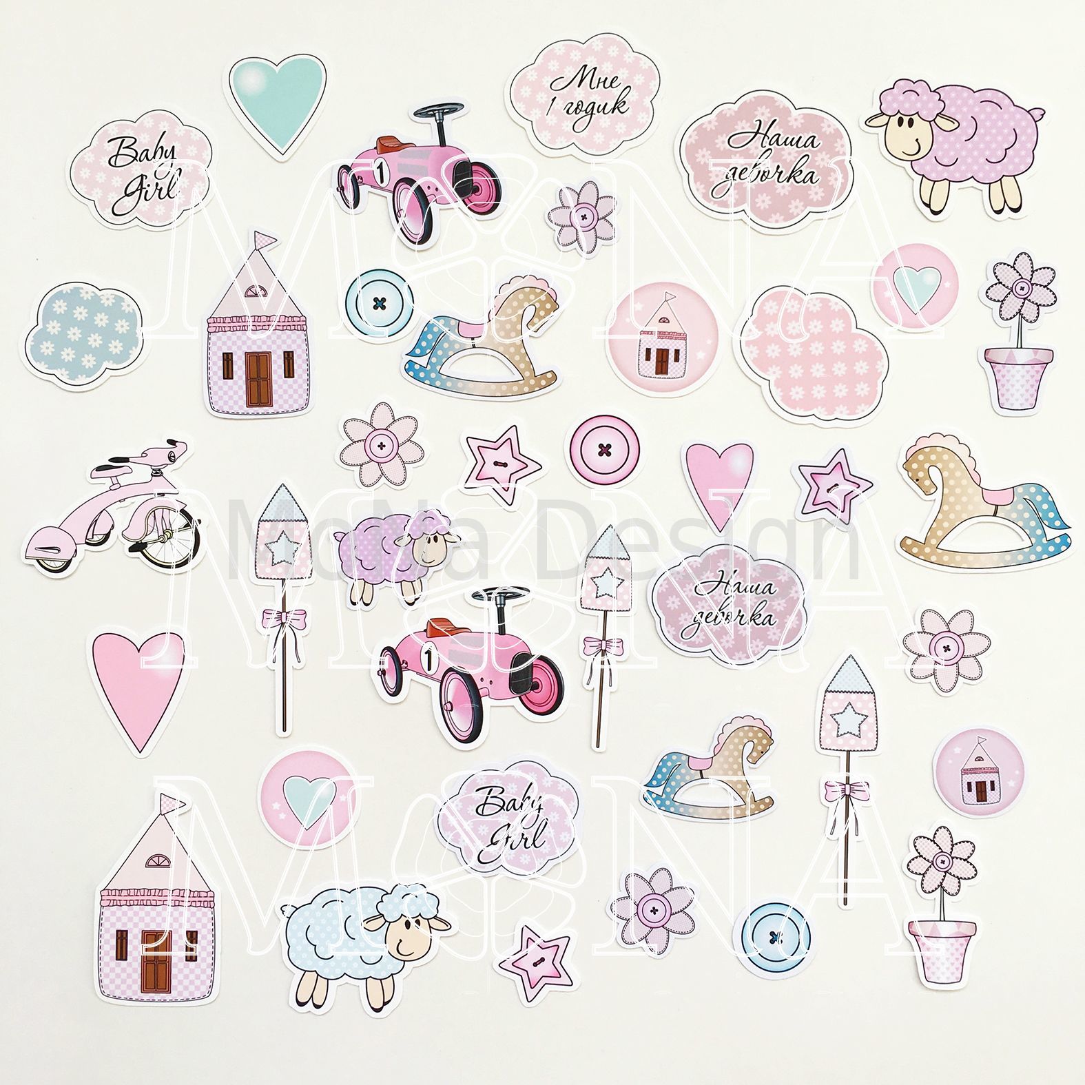 Набор картонной вырубки MONAdesign "Little girl"