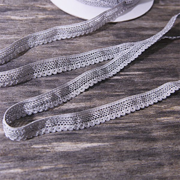 Резинка для блокнотов ажурная 10 мм, цвет серый