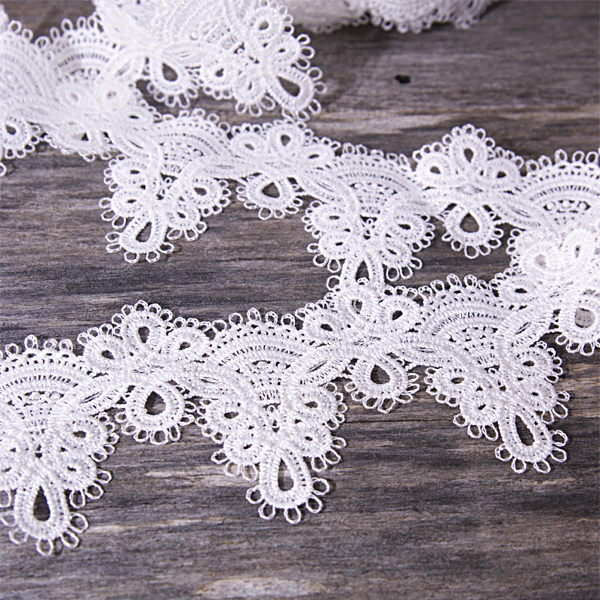 Кружево ажурное плотное "Треугольный орнамент 6 см", цвет белый