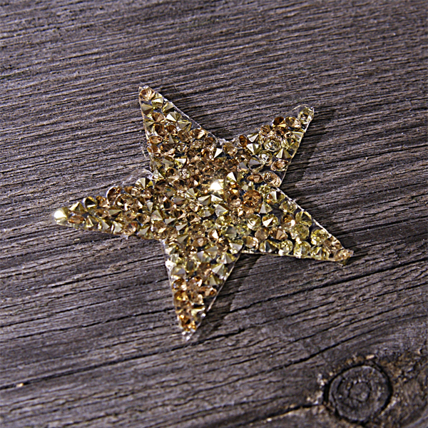 Термотрансферная наклейка из камушков "Звезда", цвет золотой