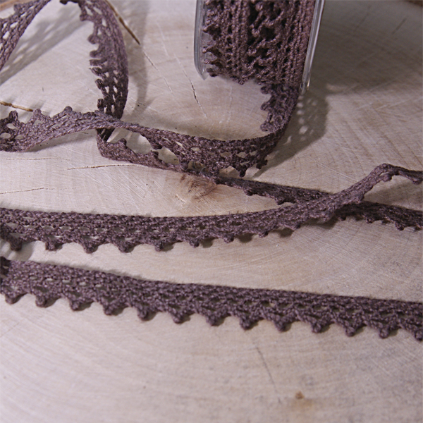 Кружево вязаное 10 мм "Треугольнички" , цвет коричневый