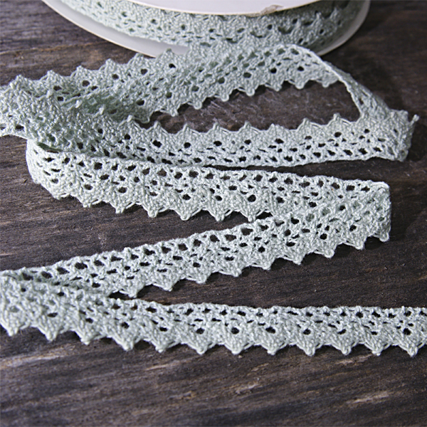 Кружево вязаное 16 мм, цвет бледный мятный