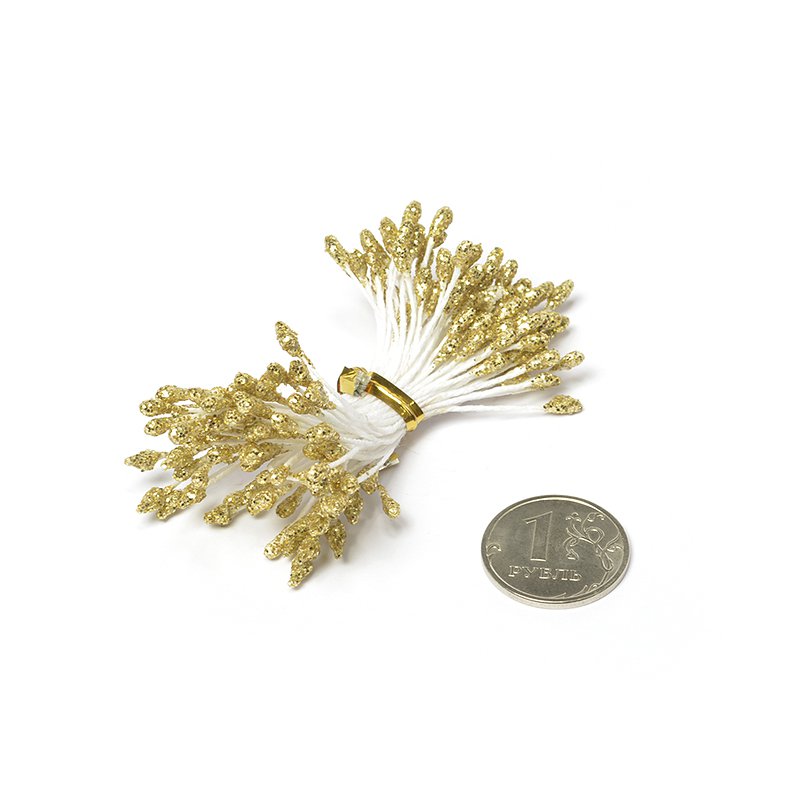 Тычинки Magic, цвет блестящий золотой, 80 шт