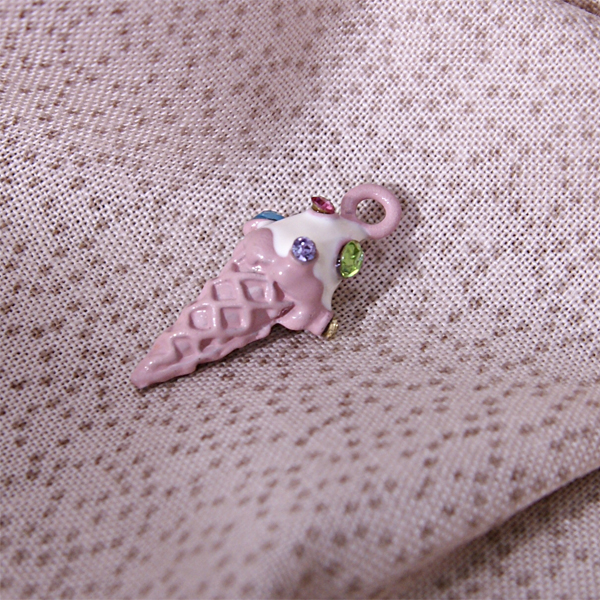 Подвеска металлическая "Мороженко", цвет розовый (576)