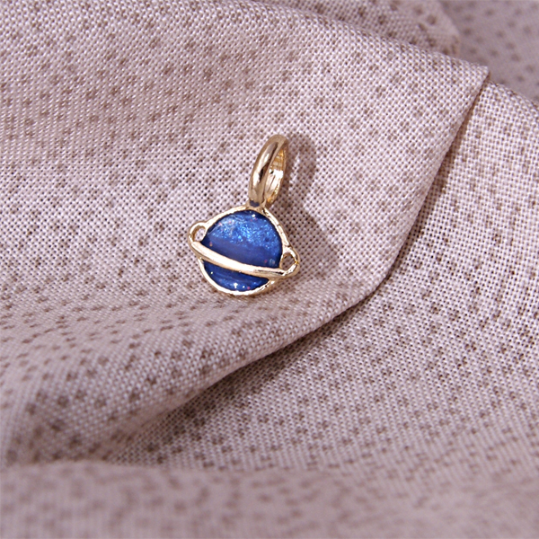 Подвеска металлическая "Планета", цвет синий с золотым (579)