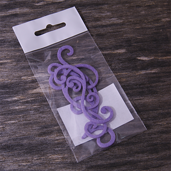 Вырубка из фетра "Завитки №3 сиреневый"