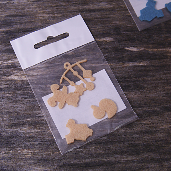 Вырубка из фетра "Набор Детский №2 подвеска", бежевый