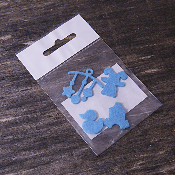 Вырубка из фетра "Набор Детский №2 подвеска", голубой