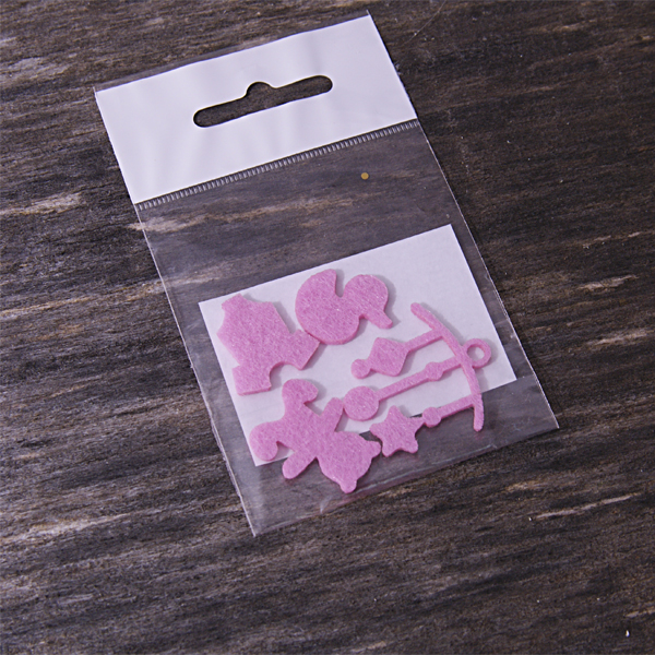 Вырубка из фетра "Набор Детский №2 подвеска", розовый