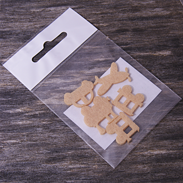 Вырубка из фетра "Набор Детский №3 паровоз", бежевый