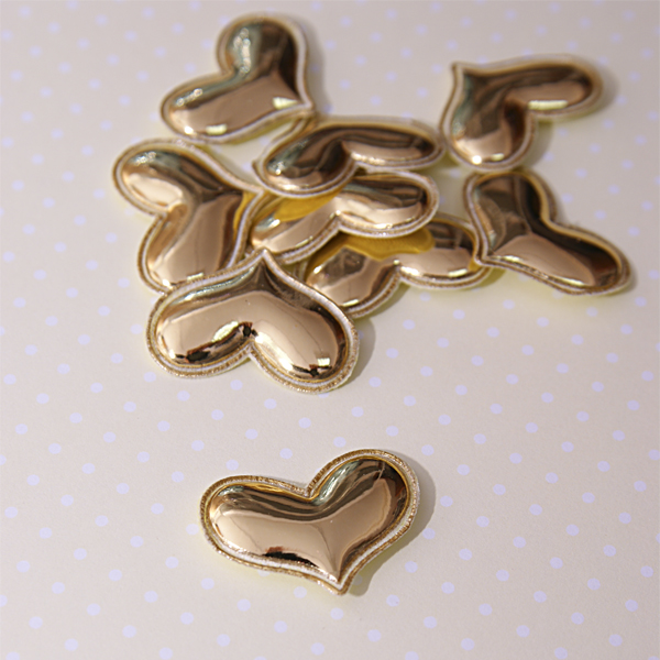 Украшение из кожзама "Сердечко", цвет золотой (584)