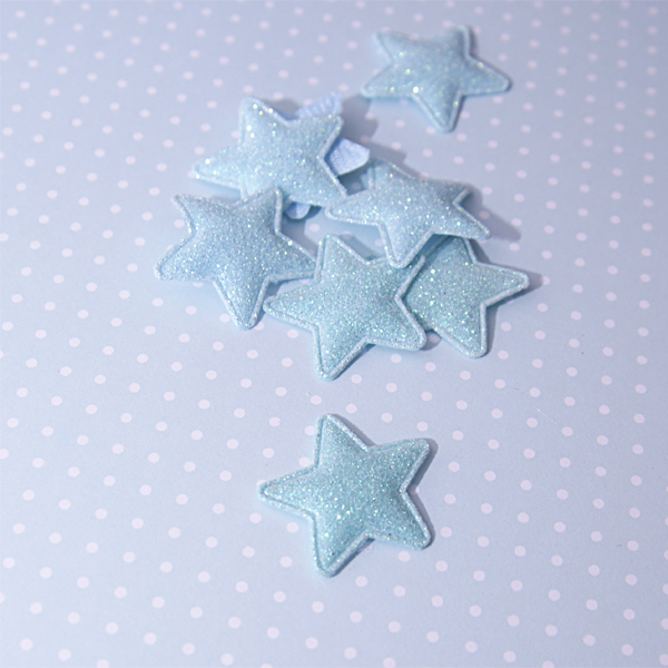 Украшение "звёздочка с блёстками", цвет мятно-голубой (588)