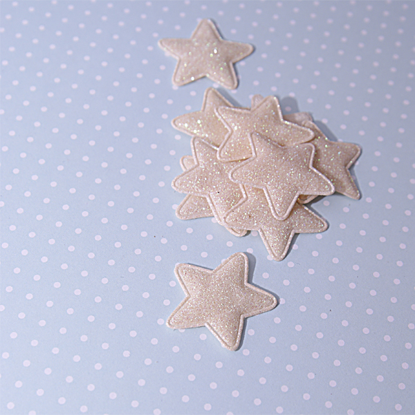 Украшение "звёздочка с блёстками", цвет кремовый (589)