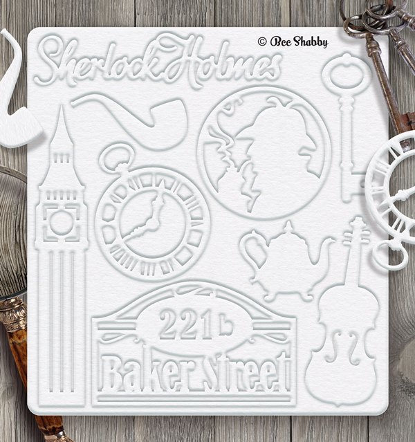 Вырубка из чипборда BeeShabby "Sherlock Holmes", 13 х 14 см