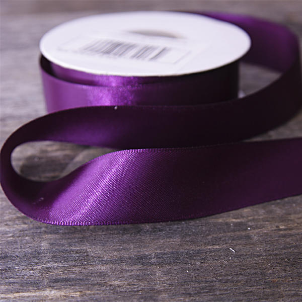 Лента сатиновая 2,5 см. Цвет сливовый