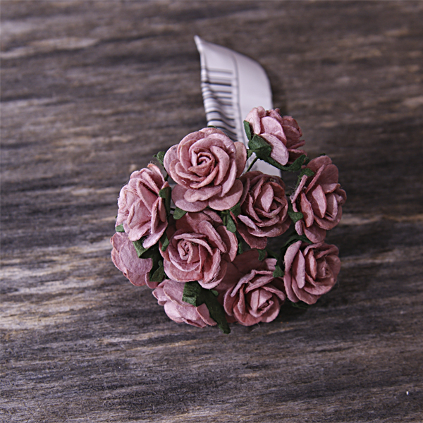 Букет роз 2 см. Цвет винтажный розовый