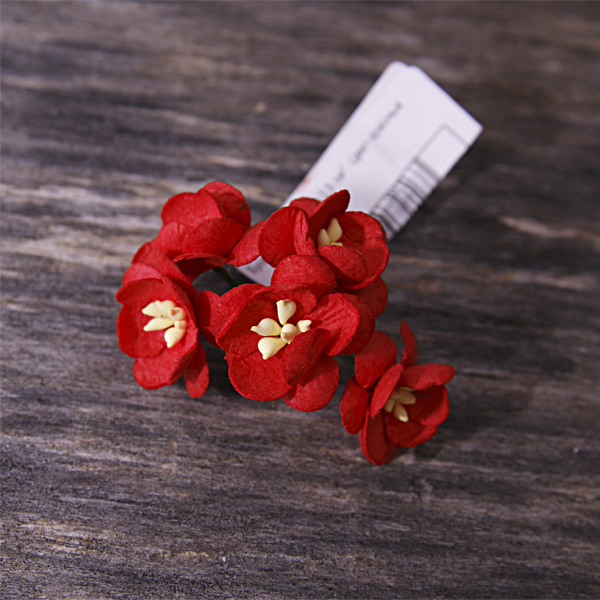 Букет "Цветы вишни 2,5 см" 5шт Красный