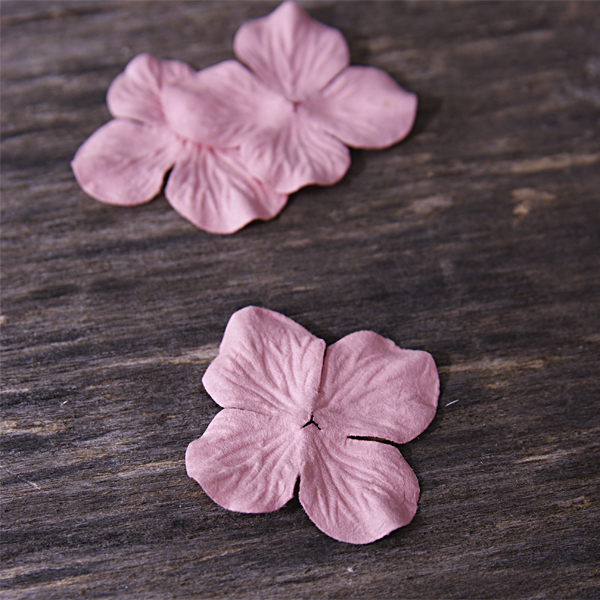 Гортензия 4 см, цвет светлый коралловый