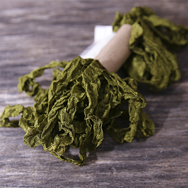 Шебби лента 5 метров, цвет тёмный оливковый