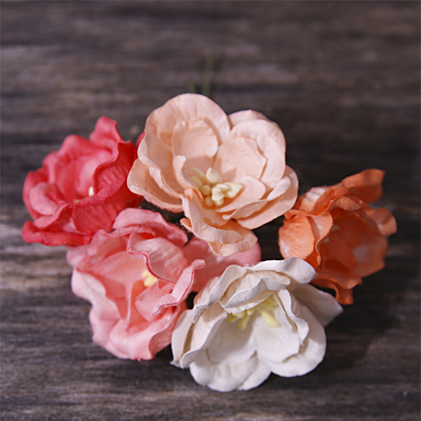 Букет магнолий 3,5 см, цвет оранжевый микс