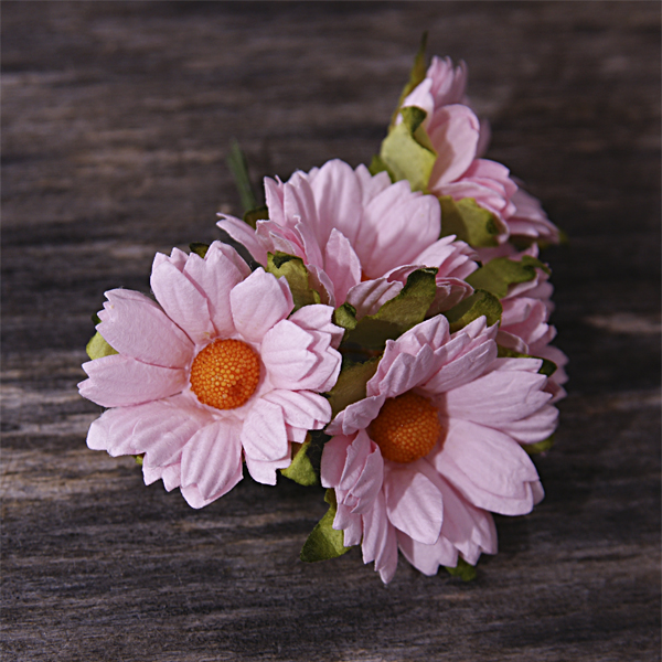 Букет ромашек 4 см, цвет розовый