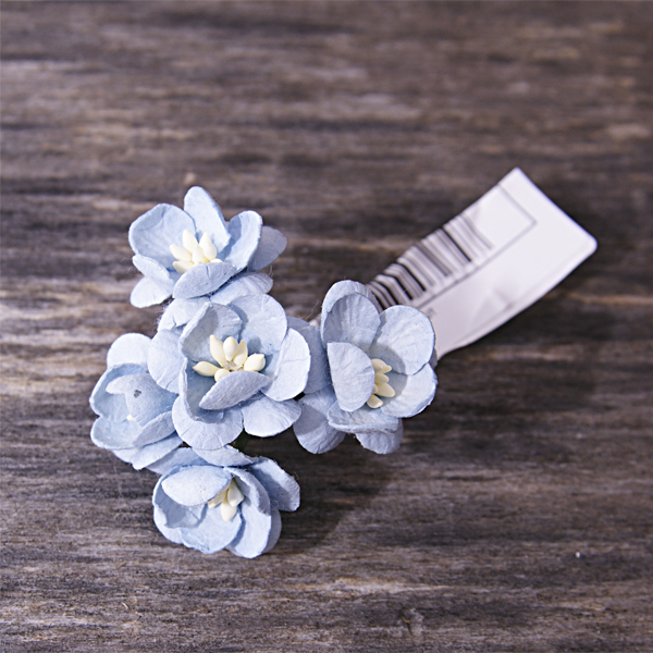 Букет "Цветы вишни 2,5 см". Цвет серо-голубой