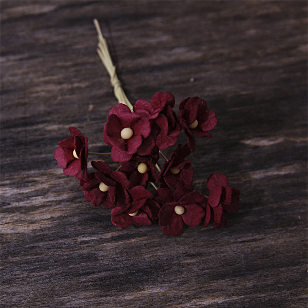 Букет цветов вишни 15 мм. Цвет бордовый