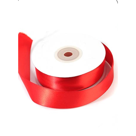 Лента сатиновая 2,5 см. Цвет пламенный красный