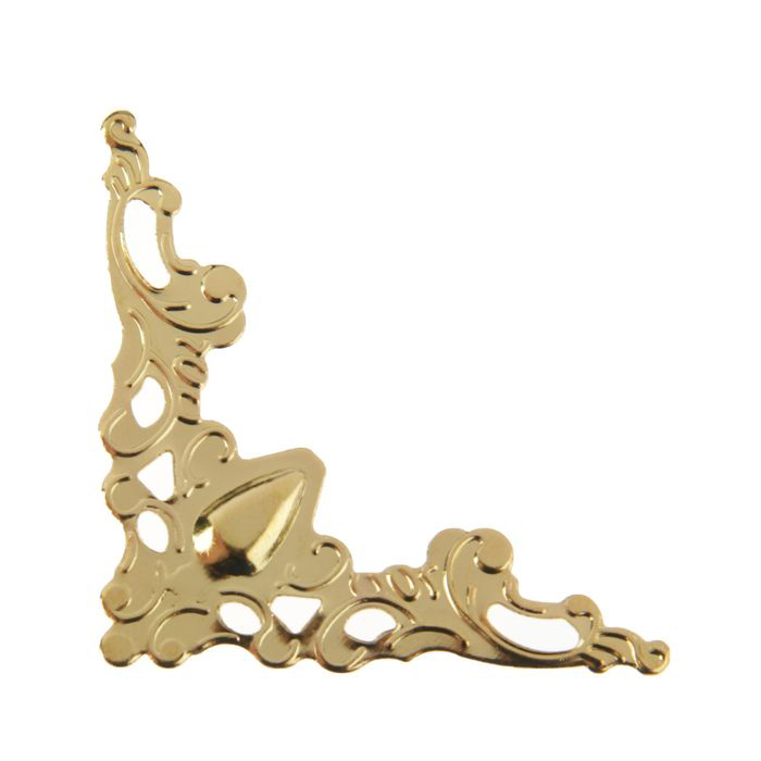 Уголок металлический ажурный, цвет золотой (607)