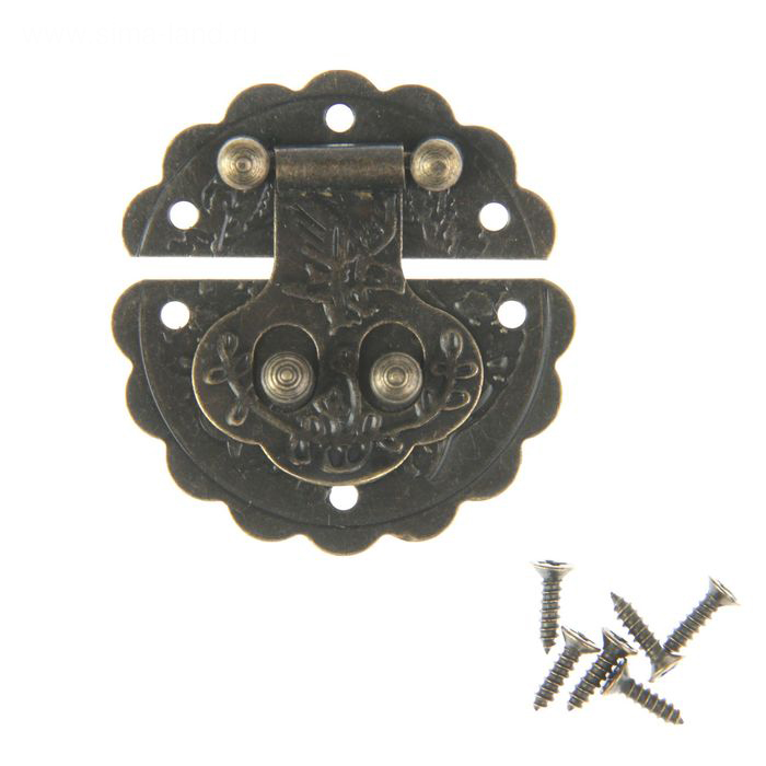 Набор декоративных замочков "Цветок", цвет античный бронзовый