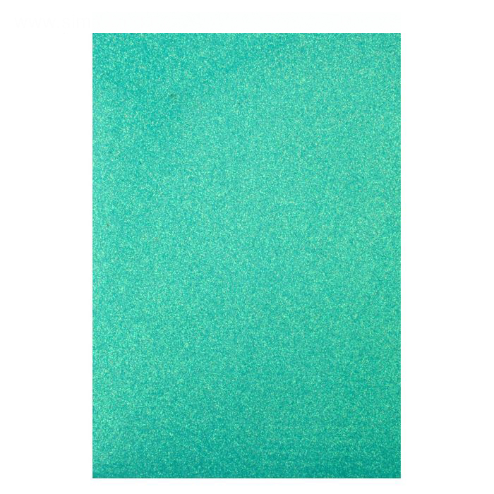 Фоамиран 20 х 30 см, цвет мятный с блёстками