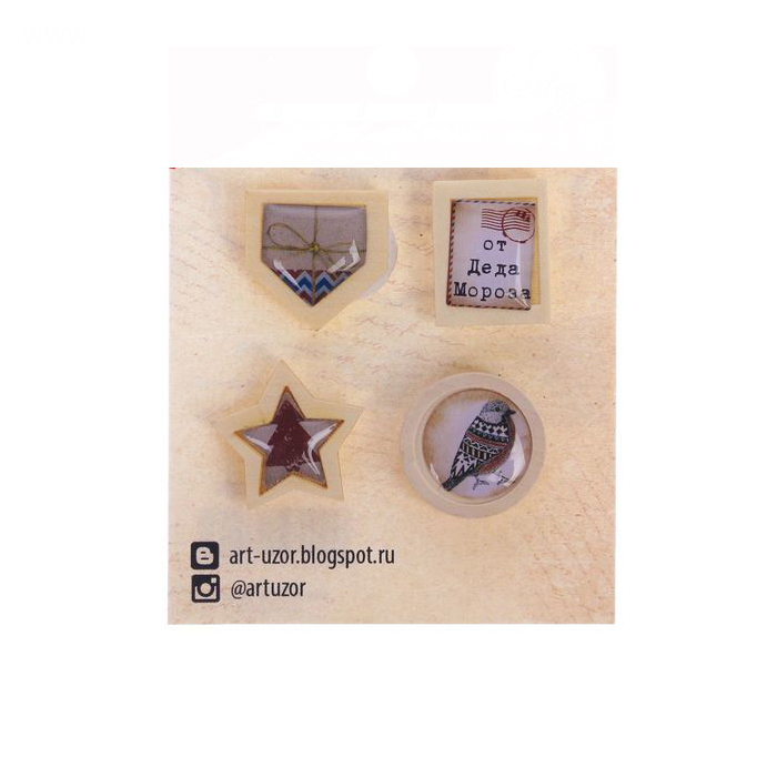 Декор деревянный-пуговки Артузор "Лично в руки", Новогодняя почта