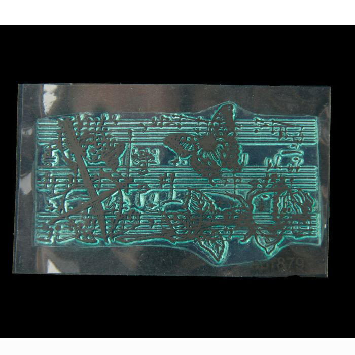 Штамп "Ноты с бабочкой"