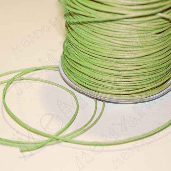 Вощённый шнур 1 мм. Цвет светло-зелёный.