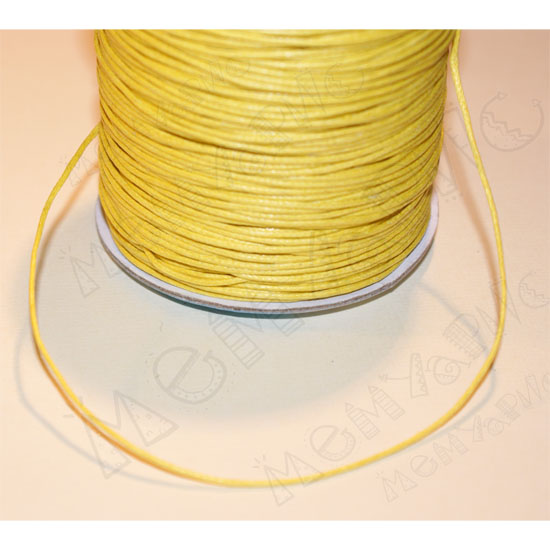 Вощённый шнур 1 мм. Цвет жёлтый.