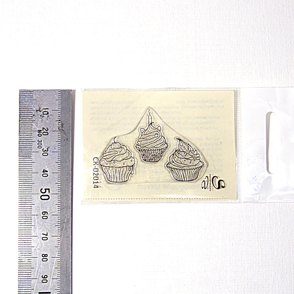 Штамп Stylish Stamps "Три кексика контурные маленькие