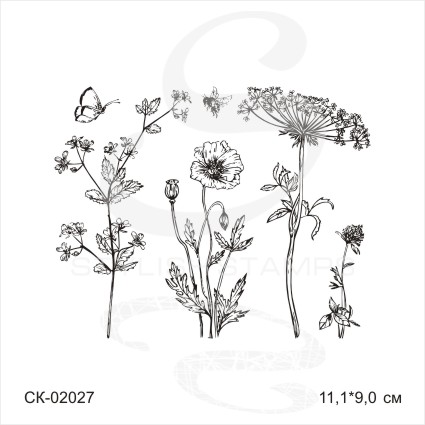 Штамп Stylish Stamps "Набор с маком и клевером"