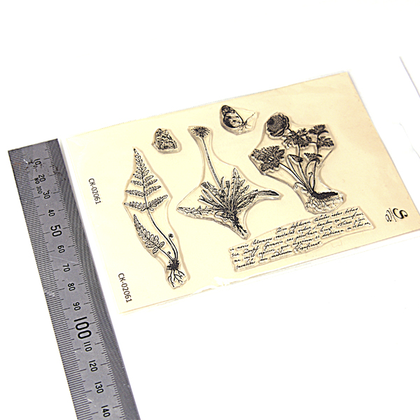 Штамп Stylish Stamps "Гербарий с купавницей, папоротником,одуванчиком"