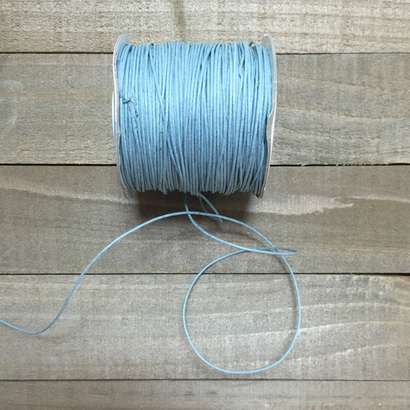 Вощённый шнур 1 мм. Цвет голубой