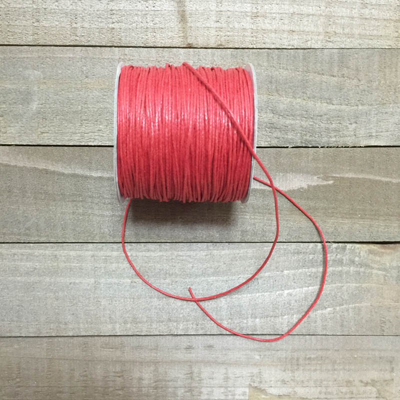 Вощённый шнур 1 мм. Цвет красный