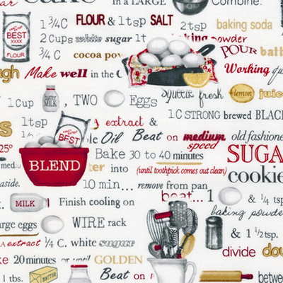 Ткань лоскутная 50 х 55 см "Kiss the cook", рецепты