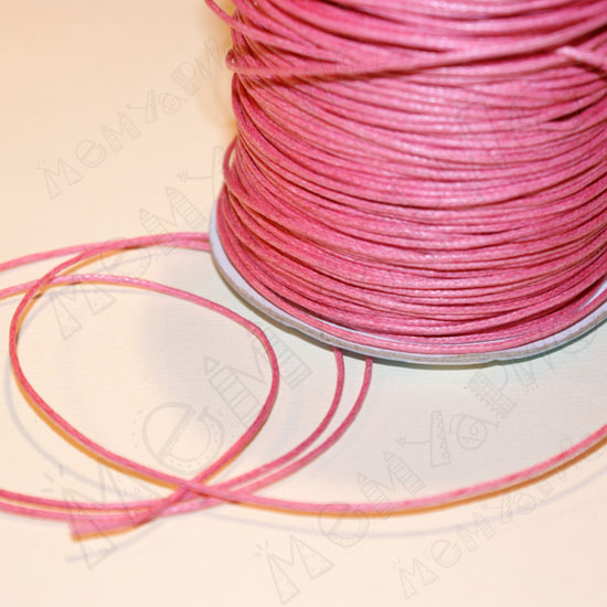 Вощённый шнур 1 мм. Цвет розовый.